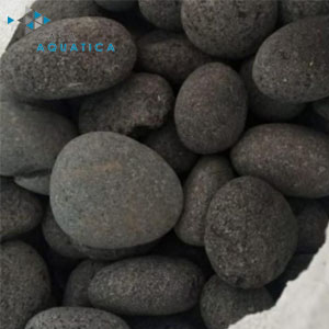Black lava pebble stones